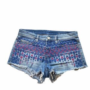 Blank NYC Blue Embroidered Jean Shorts Size 27